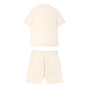 Ensemble 2 pièces tendance pour hommes polo d'été respirant et décontracté de haute qualité et short style gaufré design ample et lourd - Product Image 3