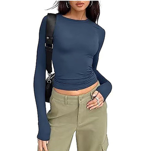T-shirts pour femmes, nouveau design, tendance, haute qualité, coupe ajustée, col mandarin, soie/coton, anti-rides, produits d'exportation Bangladesh - Product Image 5