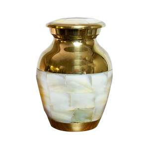 โกศใส่เถ้ากระดูกหรูหราทำจากทองเหลืองสีน้ำเงินขนาด3นิ้ว - Product Image 3