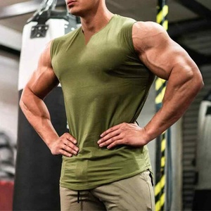 High Quality Quick Dry Breathable Eco-Friendly Spandex/Cotton 220g Fitness <b>Men's</b> Tank Tops <b>Singlet</b> Sports Gym - Product Image 3