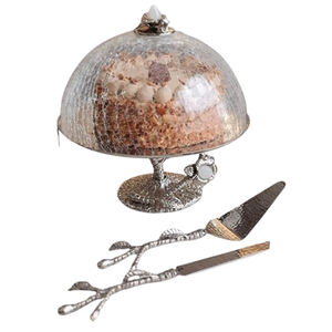 แท่นวางเค้กแบบนอร์ดิกโลหะทำจากอลูมิเนียมสแตนเลสสตีลดีไซน์ทรงกลมเงาวาวพร้อมฐานรองเค้กสไตล์นอร์ดิกสุดพิเศษ - Product Image 4