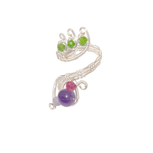 beGems - Peacock Tail Wave Ring for Elegant Handmade Jewelry - Product Image 3