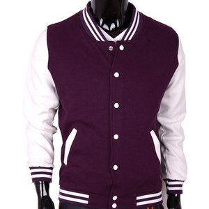 Timeless Appeal Men's Genuine Leather Bomber Varsity <b>Jacket</b> Stand Collar <b>Canvas</b> High Street Style Winter Solid Pattern - Product Image 1