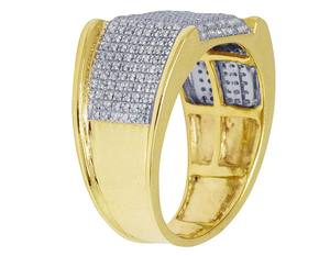 Anillo de plata esterlina 925 chapado en oro Moissanite Diamond Hip Hop Style para hombres - Product Image 4