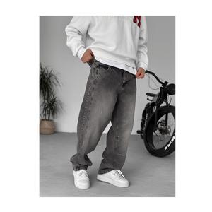 กางเกงยีนส์ขาบานผ้าทอฮิปฮอปสุดสำหรับผู้ชายกางเกงยีนส์ผ้าฝ้ายแนวสปอร์ตลำลองสำหรับ100% - Product Image 3