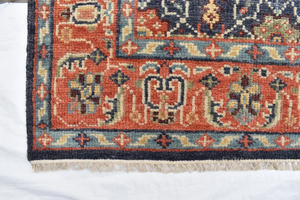 Grand tapis Oushak rectangulaire de style moderne à motif floral noué à la main en laine et coton Meilleur décor à la maison à un prix abordable - Product Image 6