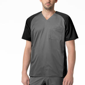 Ensemble d'uniforme médical personnalisé pour homme, col en v écologique, haut de gommage médical imprimé, uniforme complet élégant, à prix réduit - Product Image 4