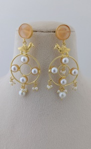 ชุดต่างหูทองเหลืองขนาดใหญ่ลายราชวงศ์ที่ทันสมัยออกแบบได้ด้วยมรดกดูแฟชั่นวาง chandbalis - Product Image 2