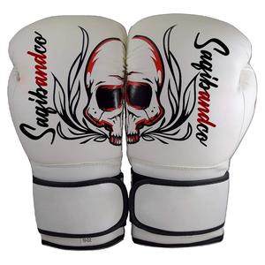 ถุงมือชกมวยสำหรับฝึกซ้อมสีขาว4oz 6oz 8oz หนัง PU สำหรับแข่งขัน - Product Image 4