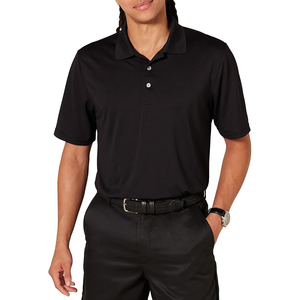 Polo d'été à séchage rapide pour hommes, t-shirt de golf à manches courtes et col, coupe ajustée avec tissu en toile, motif solide - Product Image 4