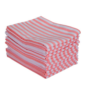 Lot de 6 serviettes à rayures jetables 100% coton à séchage rapide personnalisables pour le golf ou l'entretien automobile Technique tissée - Product Image 1