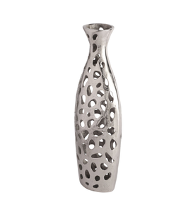 Jarrón de metal hecho a mano Detalles intrincados diseño artístico estilo hogar jarrón decorativo acentos únicos jarrón de decoración del hogar contemporáneo - Product Image 1