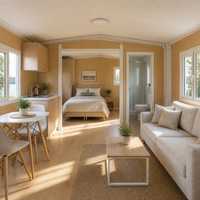 Maison conteneur extensible de 20 pieds à grain de bois, préfabriquée, petite maison modulaire, villa de vacances