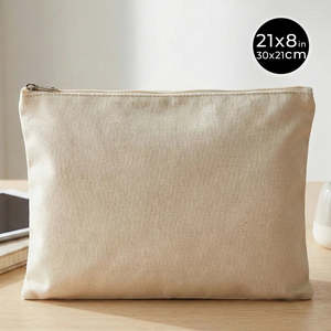 Sublimation Printed <b>Laminated</b> Cotton Clutch <b>Pouch</b> 12 8 Inches (30 21 Cm) Zipper Closure - Product Image 2