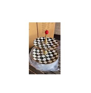 Support à cupcakes en laiton de haute qualité à 3 niveaux, en aluminium coulé de qualité supérieure, design antique doré noir, présentoir à desserts pour table de fête - Product Image 2