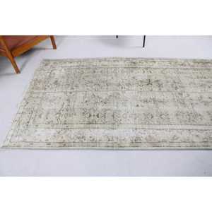 Tapis en laine 3,9x9,2 pieds, design patchwork écologique, gris, tapis persan traditionnel avec envers en latex - Product Image 3