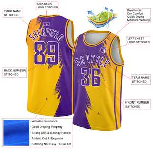 เสื้อบาสเก็ตบอลและชุดยูนิฟอร์มผู้ชาย City Pattern Wholesale Sportswear ระบายอากาศได้ดี แห้งเร็ว ดีไซน์สั่งทำได้ คุณภาพสูง - Product Image 2