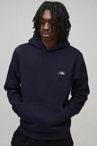 Sudadera con Capucha Extra Grande con Estampado Digital Indigo, Invierno 2025, para Hombre, Transpirable, 100% Algodón, Teñido Liso, Bordado 3D, Diseños Personalizados - Product Image 3