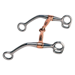 Mèche à cheval 5.5 "en acier inoxydable avec fil de cuivre enveloppé à tige courte Gag Bit Training Western Junior Cow Horse - Product Image 2