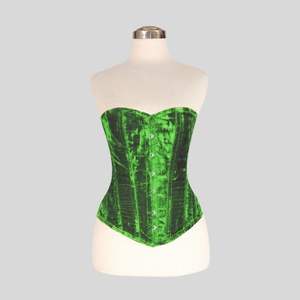 OEM ODM Gothic Lace <b>Wedding</b> Waist Trainer Front Busk Over Bust Bustier Steel Boned Shapers in All Colors Velvet Green <b>Corset</b> - Product Image 1
