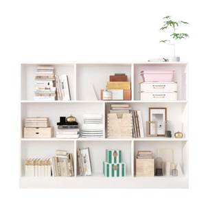KS68241 Modern Children's <b>Bookshelf</b> 110x26x110cm Rubber Wood and Plastic Standing Type for Living Room or Office - Product Image 1