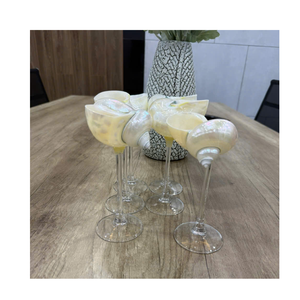 แก้วไวน์เปลือกหอยธรรมชาติที่มีสัมผัสศิลปะ, หรูหราชายหาดของที่ระลึกสำหรับกิจกรรม, ชุดรับประทานอาหาร, บาร์ที่บ้านและไอเดียของขวัญ - Product Image 4