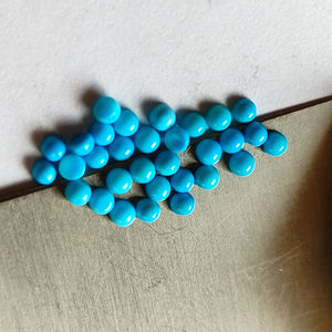 อัญมณีสีฟ้าเทอร์ควอยซ์ Arizona cabochons 3mm สีฟ้าครามแท้ - Product Image 1