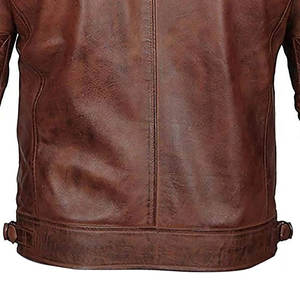 Chaquetas de cuero ajustadas para hombre Chaqueta marrón Chaqueta de cuero de vaca de moda de Pakistán de alta calidad para hombre - Product Image 5
