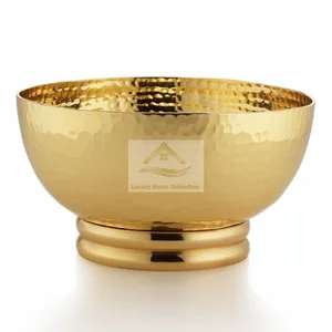 Singing Bowl Golden Color Hammered Work Stainless Steel Dinnerware Tabletop Metal Crafts For Kitchen Ware Supplies From India