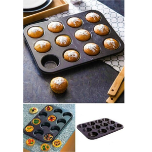 Molde para Muffins de 12 Tazas, Bandeja para Hornear Multiusos Resistente - Product Image 1