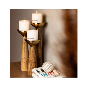 2024 New Wooden Candle Stand Products Tall Round Cylinder Floor Candle Holder Vase for Wedding Event Luxury Home Decorations - Product Image 1