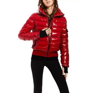 Chaqueta acolchada brillante al por mayor de alta calidad, chaqueta acolchada de nailon transpirable con estampado de logotipo personalizado, chaqueta acolchada de gran tamaño para mujer - Product Image 5