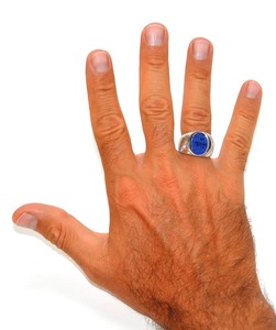 Blue <b>Lapis</b> <b>Lazuli</b> 925 Sterling Silver Gemstone <b>Ring</b> ~ Vintage Designer <b>Ring</b> ~ Hook Shape ~ Handmade Jewelry ~ Engagement Gift - Product Image 6