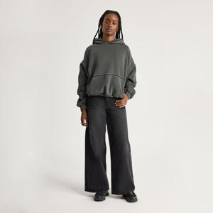 เสื้อลำลองทรงหลวมมีฮู้ดโอเวอร์ไซส์สำหรับผู้หญิง, เสื้อลำลองเสื้อสเวตเตอร์เนื้อผ้าฝ้าย100% โลโก้ระบายอากาศได้ดีดีไซน์ใหม่สำหรับฤดูหนาว - Product Image 1