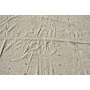 Modern Vintage Turkish Rug 4.4 X 6.9 ft Classic Beige Patchwork Design Wool Viscose Material for Living Room Latex Backing - Product Image 5