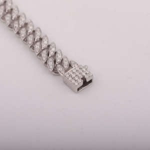 Cadena de eslabones cubanos de moissanita y Diamante helado de 8mm, collar de Hip Hop de Plata de Ley 925 sólida, estilo Miami corporal de joyería, estilo Hip Hop - Product Image 5