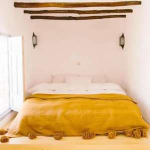 Manta Marroquí Hecha a Mano, Auténtica, Artesanal, Diseño Tribal, Suave, Tejida, Decoración para el Hogar, Regalo - Product Image 1