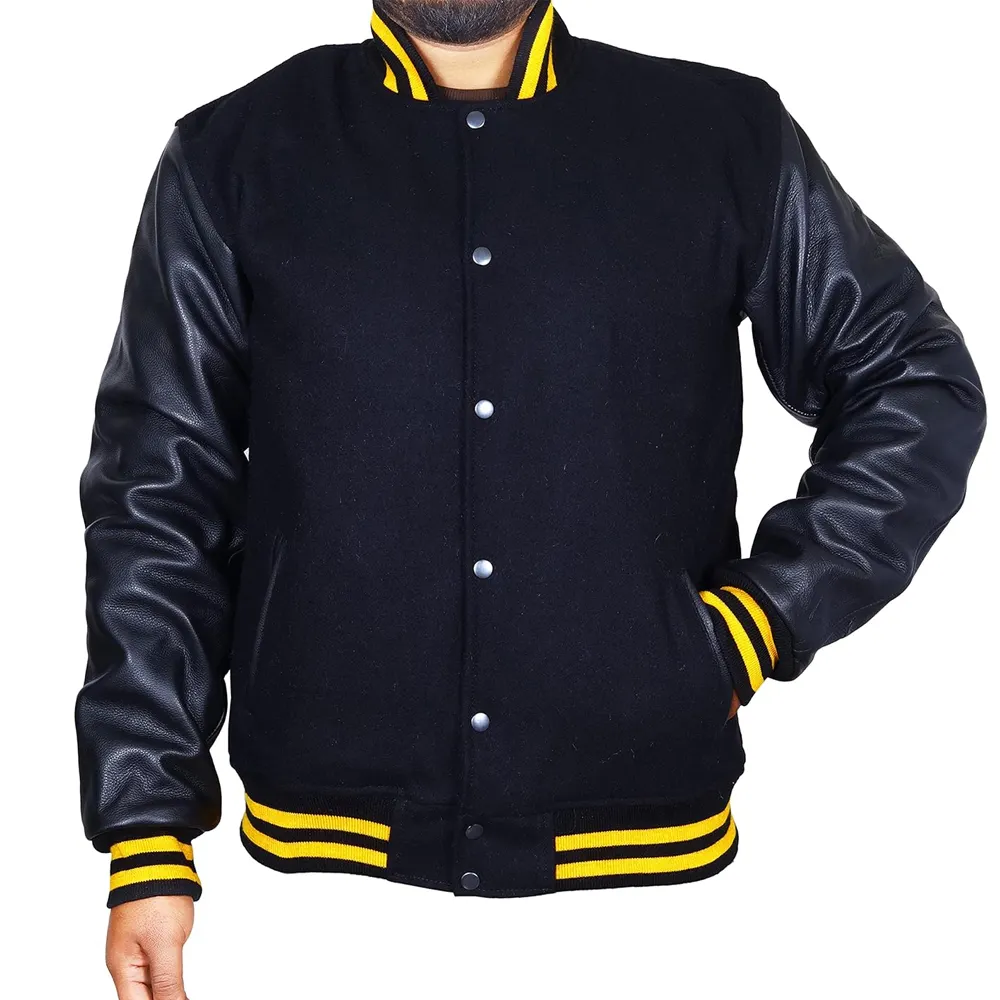 उच्च गुणवत्ता वाले कस्टम प्रिंट कढ़ाई वाले वर्सिटी जैकेट असली आस्तीन लेटरमैन सबसे अधिक बिकने वाले शीर्ष गुणवत्ता वाले वर्सिटी जैकेट