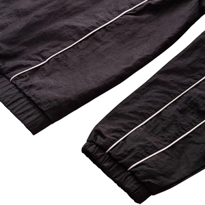 Fermeture éclair coquille souple froissé pantalon de survêtement 2 pièces ensemble femmes unisexe grande taille hiver à capuche passepoil élastique poignets 100% Polyester - Product Image 5