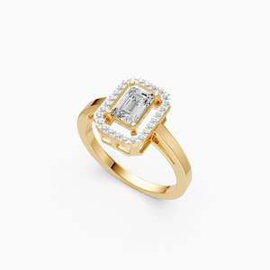 Bague de fiançailles en platine pour femme, diamant rond taille brillant, naturel et certifié, style romantique - Product Image 3