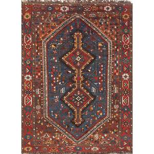 Alfombra de Lana Azul Anudada a Mano de Gran Tamaño Aalam Paem-419 con Patrón de Medallón para Decoración de Sala de Estar, Pelo de Alta Densidad - Product Image 1