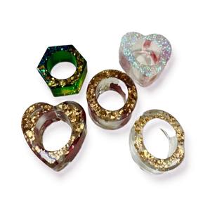 แหวนผ้าเช็ดปากสำหรับงานแต่งงานทำจากเรซินแฮนด์เมดเป็นมิตรต่อสิ่งแวดล้อมสไตล์หรูหราทันสมัย - Product Image 5