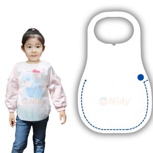 Nidy Tabliers jetables Tablier auto-enfant non tissé pour les soins du bébé et des enfants Tablier doux hygiénique à usage unique pour l'alimentation, le toilettage et plus - Product Image 1