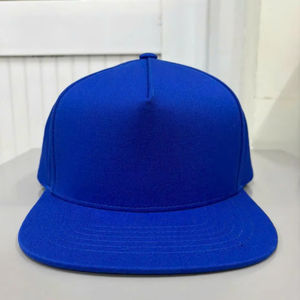 Gorra Snapback Lisa con Perfil Alto Azul de 5 Paneles, Ajustable para Actividades al Aire Libre, Gorras Snapback con Logotipo Personalizado en Vietnam - Product Image 1