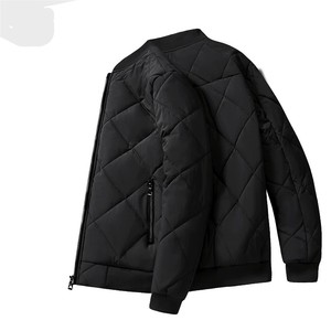 Blouson coupe-vent personnalisé de haute qualité pour hommes col montant décontracté avec bouton décoration hiver - Product Image 2