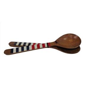 Brown <b>Wooden</b> Turners Cooking <b>Utensils</b> Set Sustainable Made in India Includes Salad Server - Product Image 2