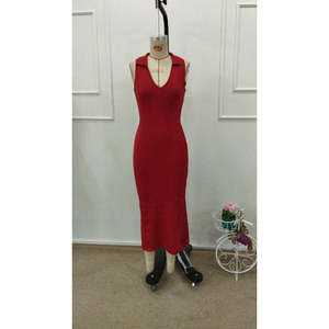 Vestido Largo Ajustado de Punto sin Mangas con Cuello en V para Mujer, Modelo 32823, de Jane's, para Eventos Nocturnos Elegantes - Product Image 5