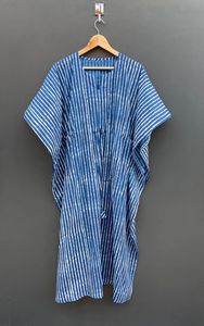 ชุดเดรสยาวพิมพ์ลายทางสีน้ำเงินเข้มสำหรับผู้หญิงชุดเดรสผ้าคอตตอนน้ำหนักเบาชุดเดรสสำหรับใส่ไปทะเลและใส่กลางคืน - Product Image 2