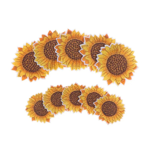 Écusson tournesol brodé sur coudre sur fleur autocollant Jeans sacs tissu Appliques Badge fait main - Product Image 2