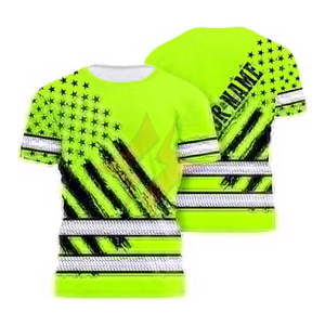 Nueva Camiseta de Verano para Hombre con Estampado por Sublimación, Diseño de Excavadora, Impresión Digital 3D HD, Camiseta de Seguridad Personalizada de Alta Visibilidad ANSI - Product Image 1